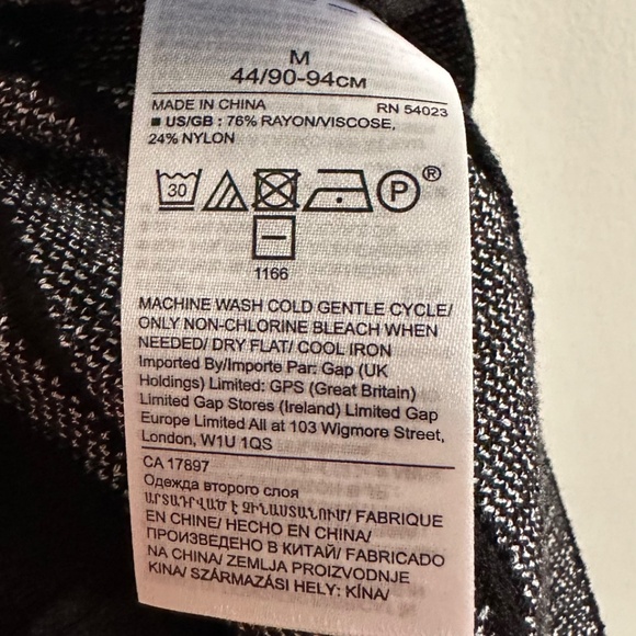 Banana Republic black and white plisse houndstooth midi skirt Sz M - Picture 5 of 5